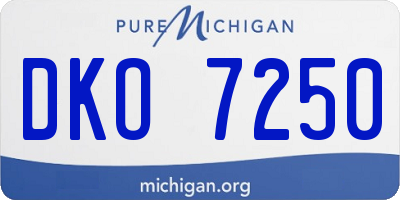 MI license plate DKO7250