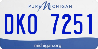 MI license plate DKO7251