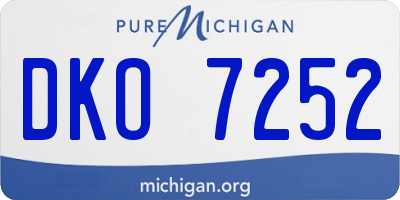 MI license plate DKO7252