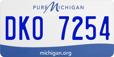 MI license plate DKO7254