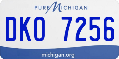 MI license plate DKO7256