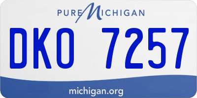MI license plate DKO7257