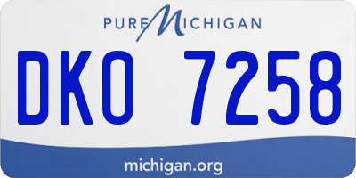 MI license plate DKO7258