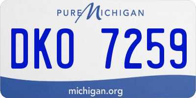 MI license plate DKO7259