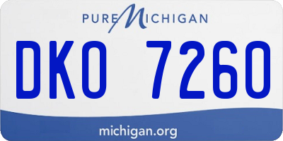 MI license plate DKO7260