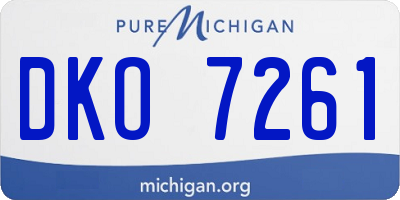 MI license plate DKO7261