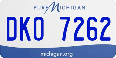 MI license plate DKO7262