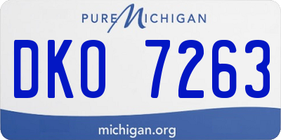 MI license plate DKO7263