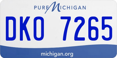 MI license plate DKO7265