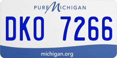 MI license plate DKO7266