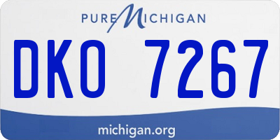 MI license plate DKO7267