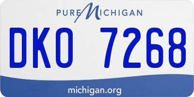 MI license plate DKO7268