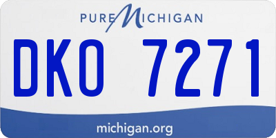 MI license plate DKO7271