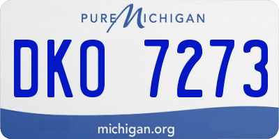 MI license plate DKO7273