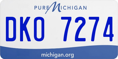 MI license plate DKO7274