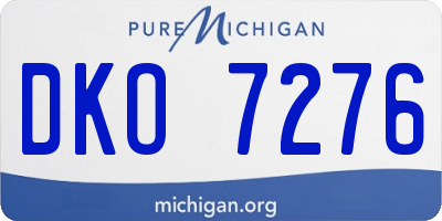 MI license plate DKO7276