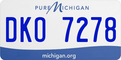 MI license plate DKO7278