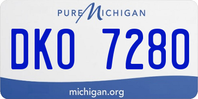 MI license plate DKO7280