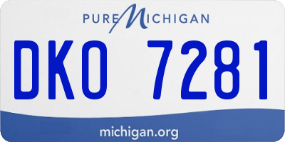 MI license plate DKO7281