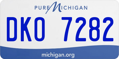 MI license plate DKO7282
