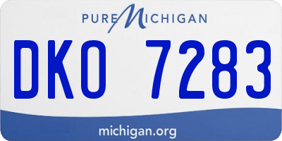 MI license plate DKO7283