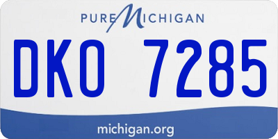 MI license plate DKO7285