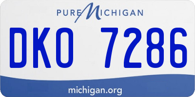 MI license plate DKO7286