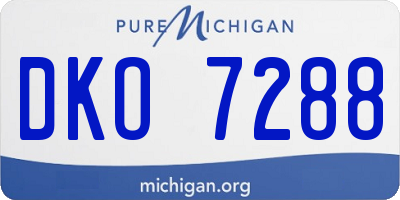 MI license plate DKO7288