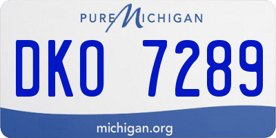 MI license plate DKO7289
