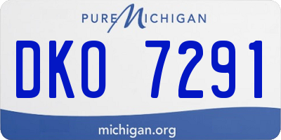 MI license plate DKO7291
