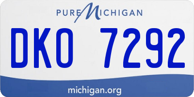MI license plate DKO7292
