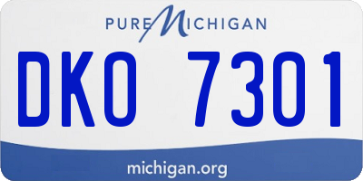 MI license plate DKO7301
