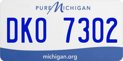 MI license plate DKO7302