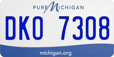 MI license plate DKO7308