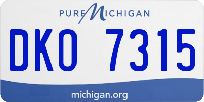 MI license plate DKO7315