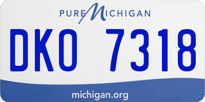 MI license plate DKO7318