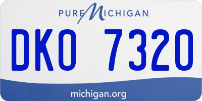 MI license plate DKO7320