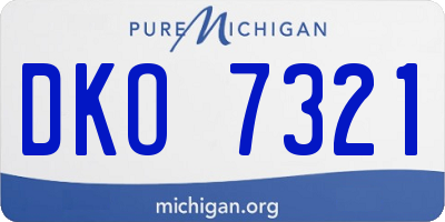 MI license plate DKO7321