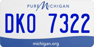 MI license plate DKO7322