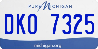 MI license plate DKO7325