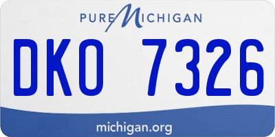 MI license plate DKO7326