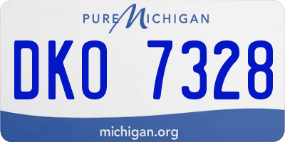 MI license plate DKO7328