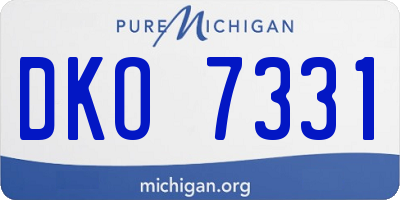MI license plate DKO7331