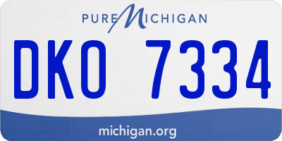 MI license plate DKO7334