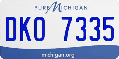MI license plate DKO7335