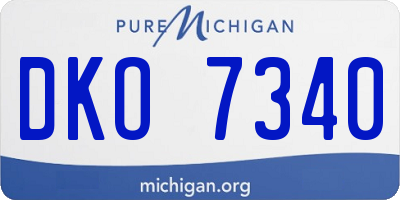 MI license plate DKO7340