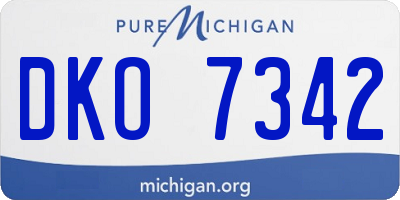 MI license plate DKO7342