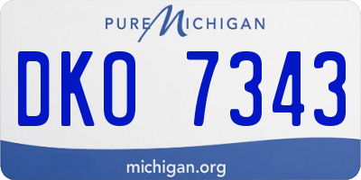 MI license plate DKO7343