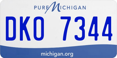 MI license plate DKO7344