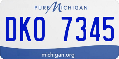 MI license plate DKO7345